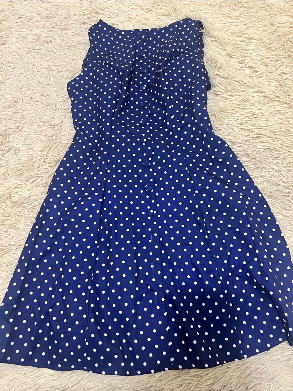 Classic Navy Polka Dot Fit & Flare Dress